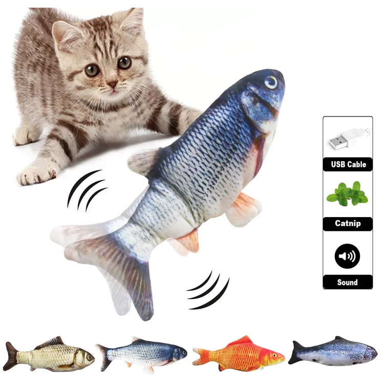 Flopping Wiggle Fish Moving Cat Kicker Catnip Toys (6)
